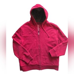 🧥 GAP Quilted-Lined Thick Red Zip-Up Hoodie – Size XL 🧥